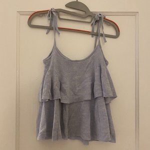 J. Crew Blue Ruffle Sweater Tank (Size XXS)